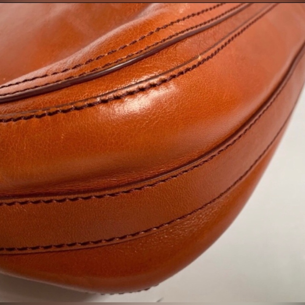 Hype Cognac Leather Shoulder Baguette - Picture 7 of 10